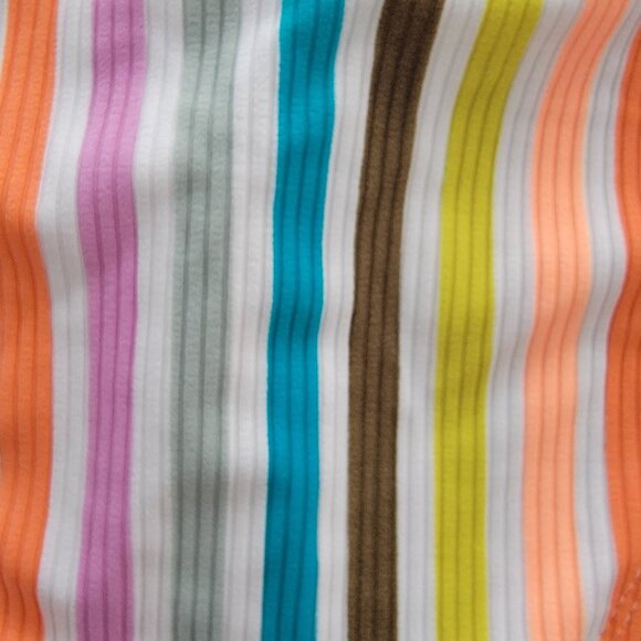 NWOT Xhilaration Candy Stripe Ribbed High Waist High Leg Bikini Bottom - Picture 3 of 7